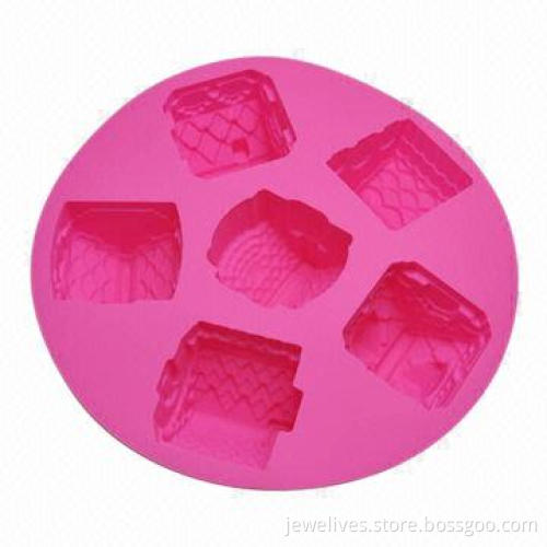 6 Christmas house silicone cake molds